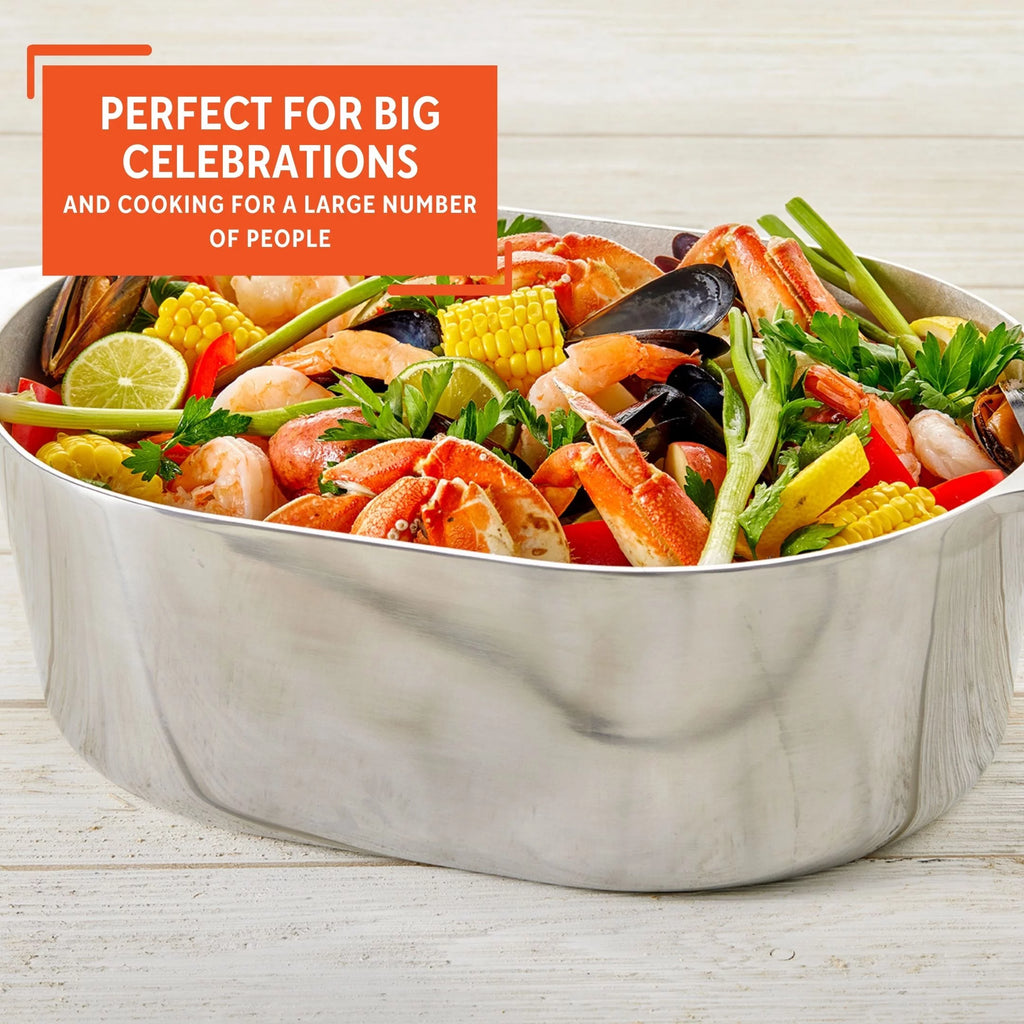 15 inch Cast Aluminum Roaster Pan with Lid and Roasting Tray U7991