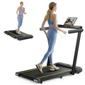 2 in 1 Folding Treadmill, 2.5HP Under Desk Treadmill with Dual LED Display Y968089