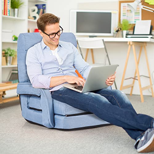 Grey Folding Chaise Lounge Sofa with Adjustable Backrest N54742
