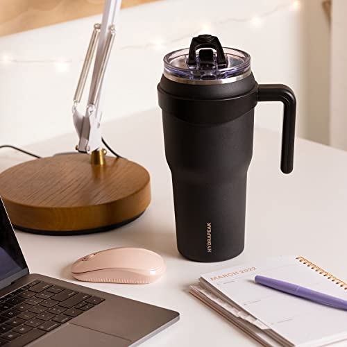 40oz Stainless Steel Double Wall Vacuum Insulated Tumbler With Handle And 2 in 1 Straw Lid Q404972
