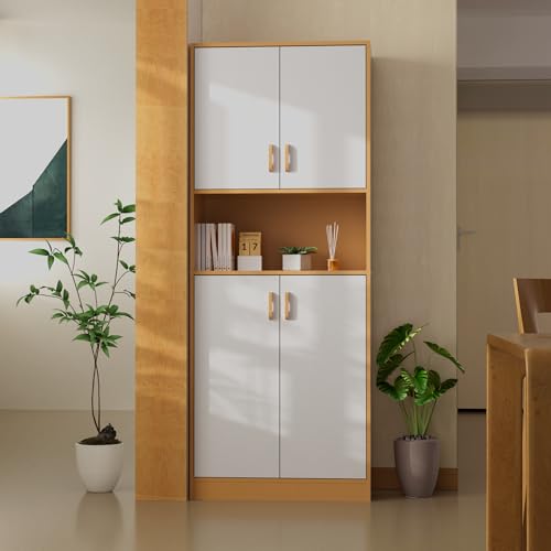 70" Tall Freestanding Wooden Kitchen Pantry Cabinet with Doors P2670