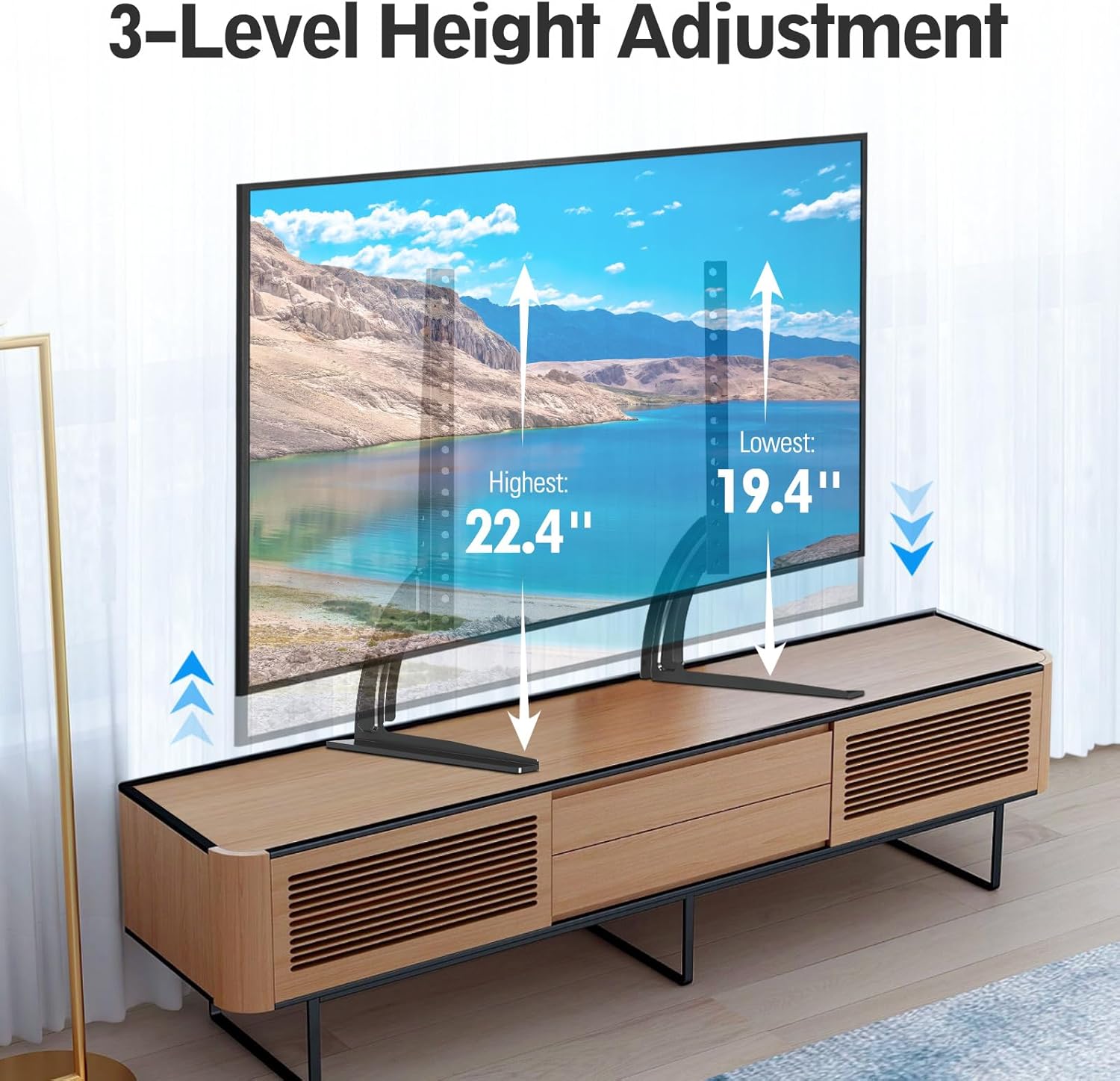 Universal Table Top TV Stand for 27-55 Inch LCD LED Flat Screen TVs, VESA 800x400mm, Holds up to 88lbs N2806