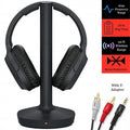 Wireless Over Ear Headphones with Transmitter Dock and RCA Plug Y-Adapter T55257