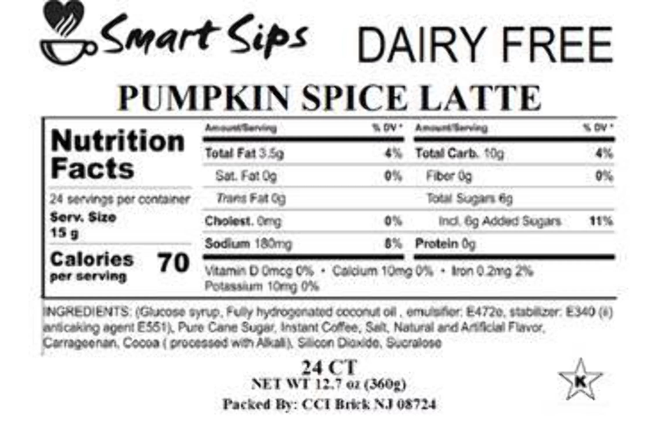 Pumpkin Spice Latte Single-Serve Lactose-Free Latte Pods W1345
