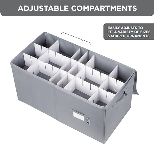 Grey 54 Ornament Storage Container with Dividers J33091