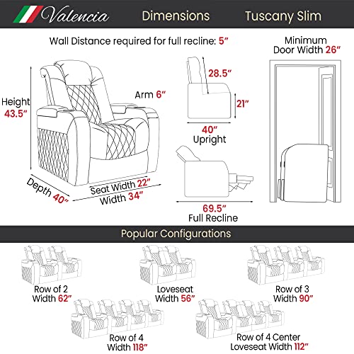 Dark Chocolate Leather Power Reclining Home Theater Seating Row of 4 H567