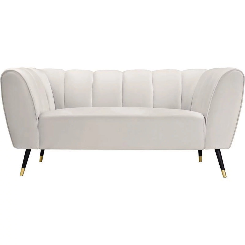 Cream Velvet Loveseat K11782