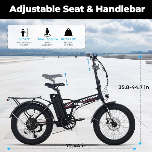 20"X4" Fat Tire Folding Electric Bike with 48V 10.4Ah Removable Battery X78366