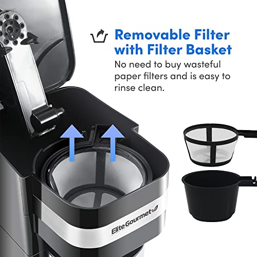 Compact Single-Serve Coffee Maker with Stainless Steel Travel Mug L3899