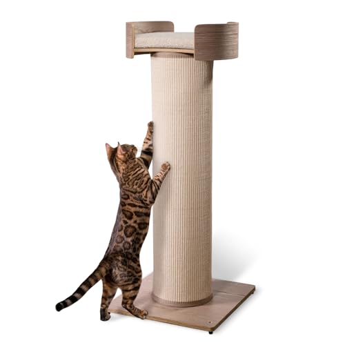 Giant Scratching Tower with Perch, 44.5" Height with Replaceable Sisal and Removable Bed X370