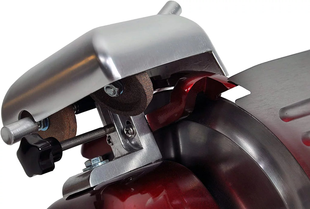 Red 10-Inch Electric Meat Slicer with Non-sticky Teflon Blade C614
