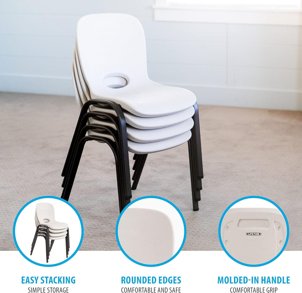 Kids Stacking Chair and Kids Folding Table, Almond E388544