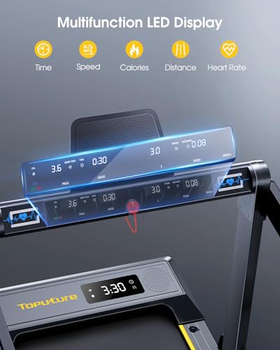 2 in 1 Folding Treadmill, 2.5HP Under Desk Treadmill with Dual LED Display Y968089