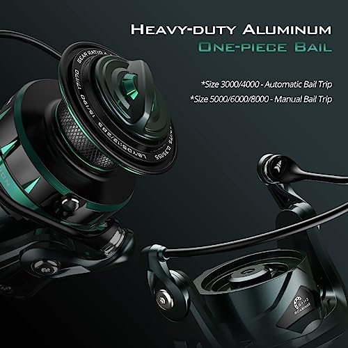 Saltwater Spinning Reel - IPX6 Waterproof - 55LBs Max Drag - 6.2:1 High Speed - CNC Aluminum Body L146733