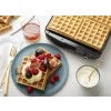 4 Slice Stainless Steel Belgian Waffle Maker with Removable Plates J962