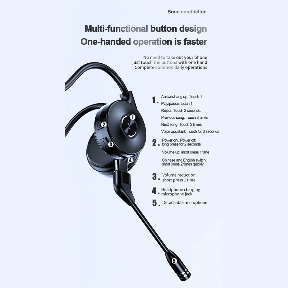 Bluetooth 5.0 Wireless Bone Conduction Headphones D63073