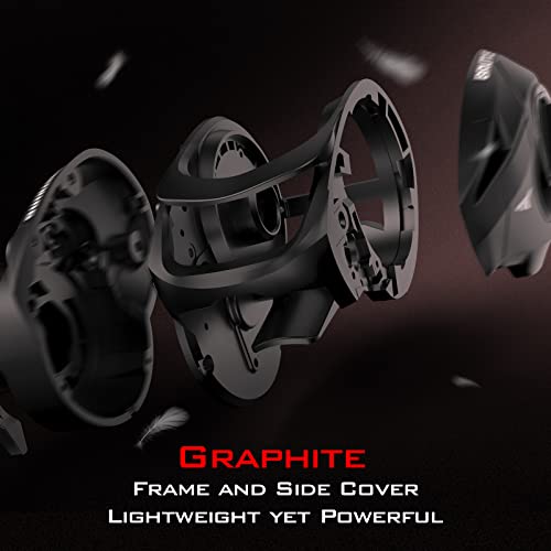 Graphite Frame Baitcasting Fishing Reel, 7.2:1 Gear Ratio, 17.6LB Carbon Fiber Drag E65400