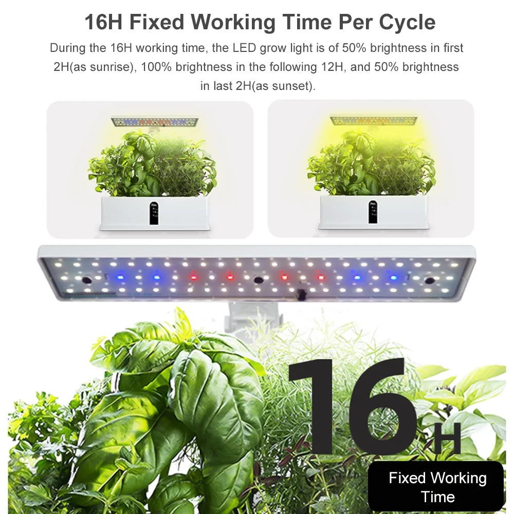 9 Pods Hydroponic Growing System with Grow Lights E17607