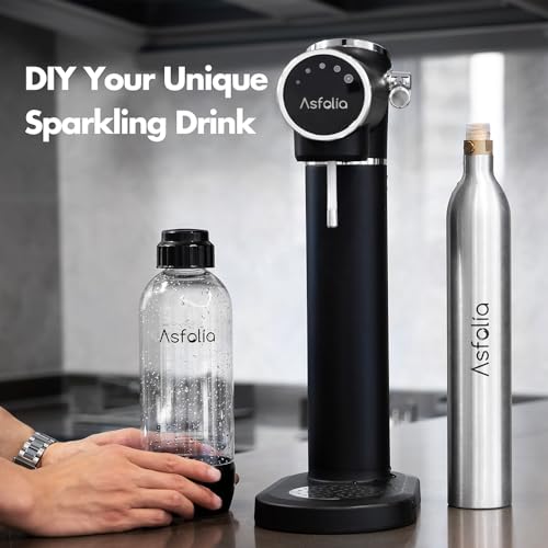 Black Stainless Sparkling Water Maker with 3 Carbonation Bottles R518287