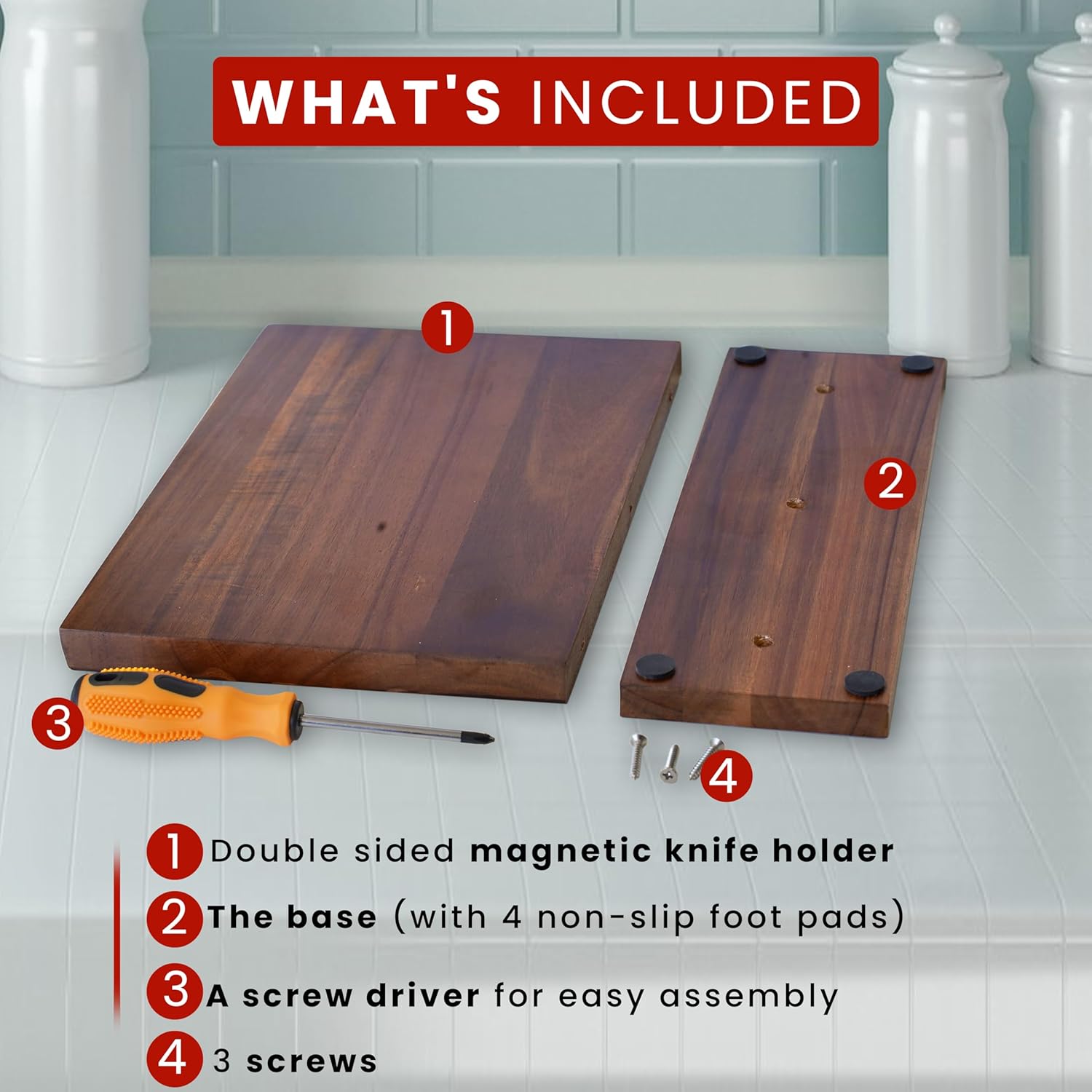 Wooden Magnetic Knife Holder E77630