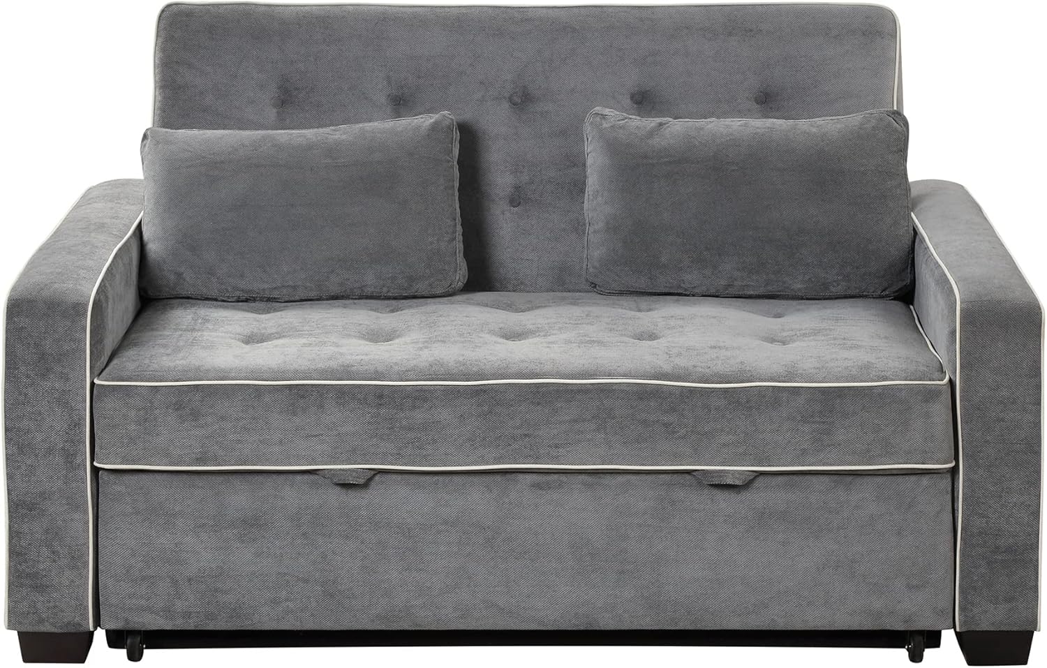 Linen Upholstered Convertible Sofa Bed with USB Charging Port J4263