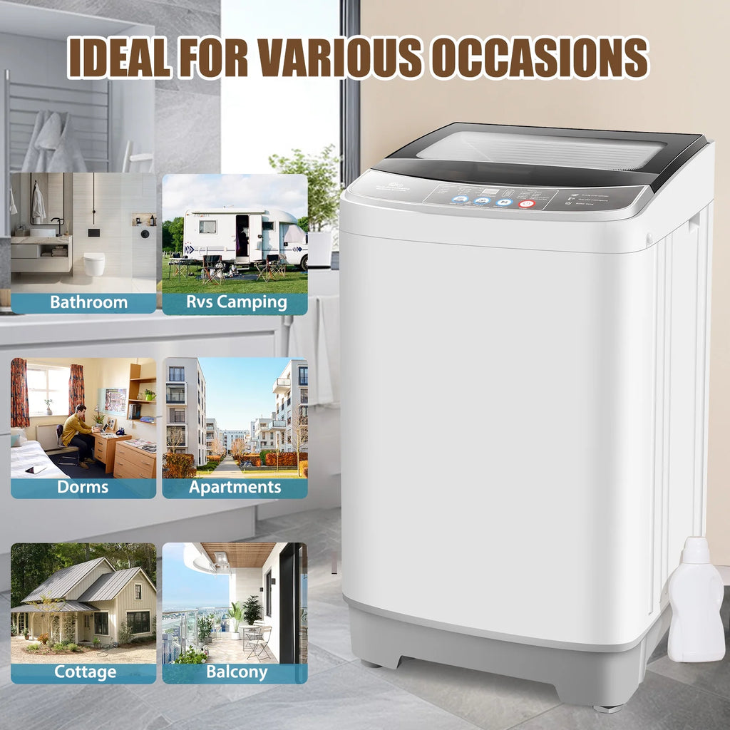 17.8 lbs Fully Automatic Compact Washer and Dryer Combo with Glass Top K162