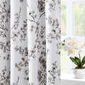 Taupe Floral Blackout Curtains, 52 X 84 Inches, 2 Panels S84900
