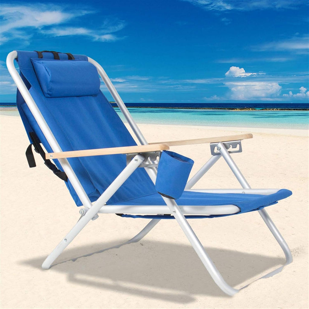 Blue Folding Heavy Duty Camping Chair with Storage Pouch H2637