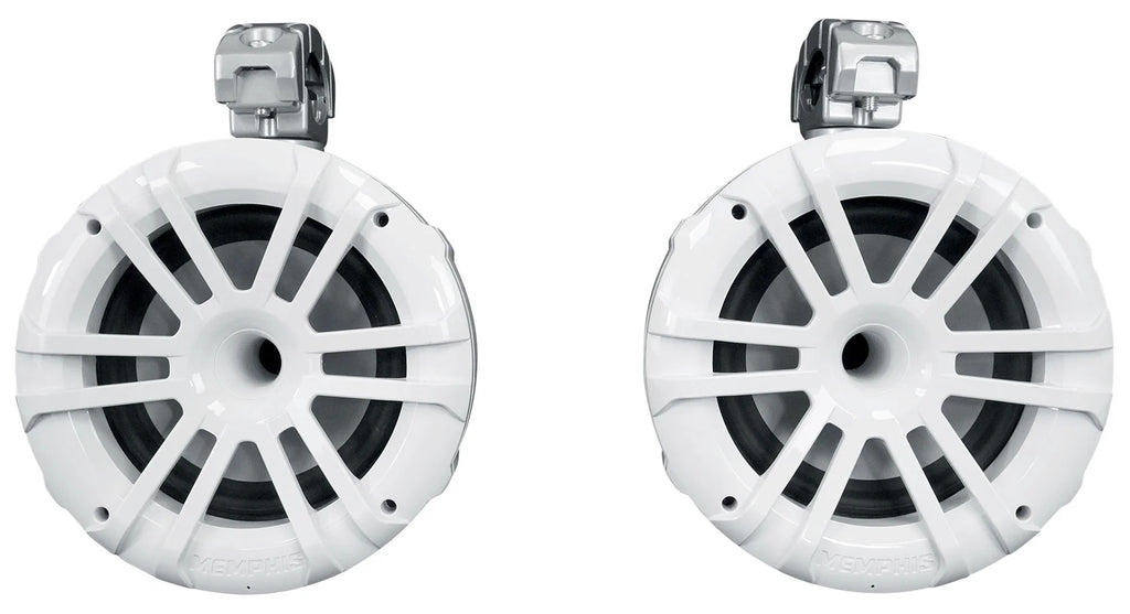 White 8" Marine Wakeboard Tower Speakers Boat Receiver J278974