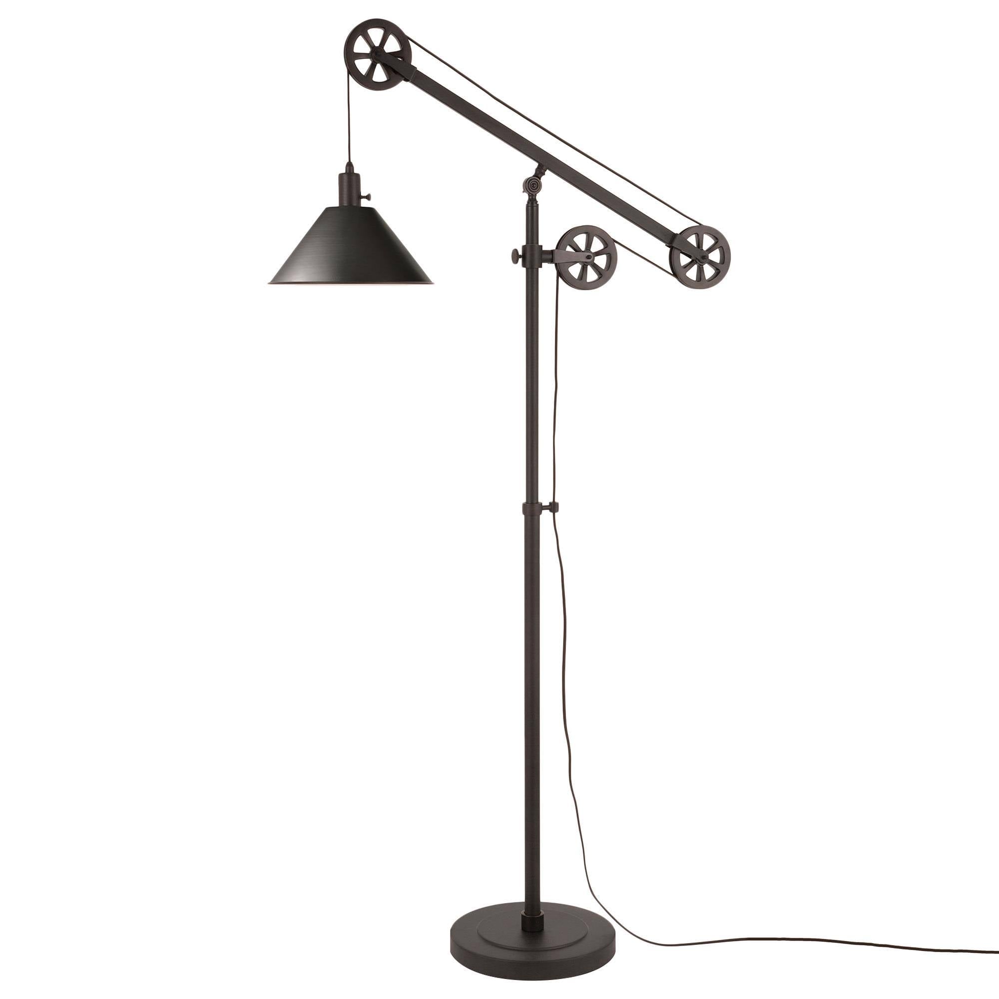 Blackened Bronze Floor Lamp with Pulley System S8576