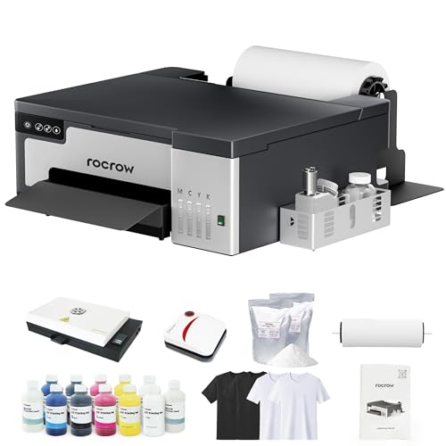 DTF Printer with White Ink Mixing and Roll Feeder, Automatic Cleaning, Includes Oven, Heat Press, Ink, Film X149