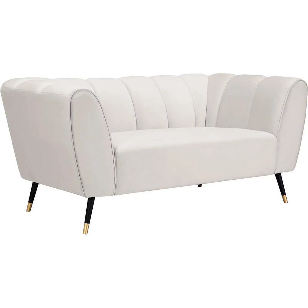 Cream Velvet Loveseat K11782