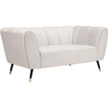 Cream Velvet Loveseat K11782