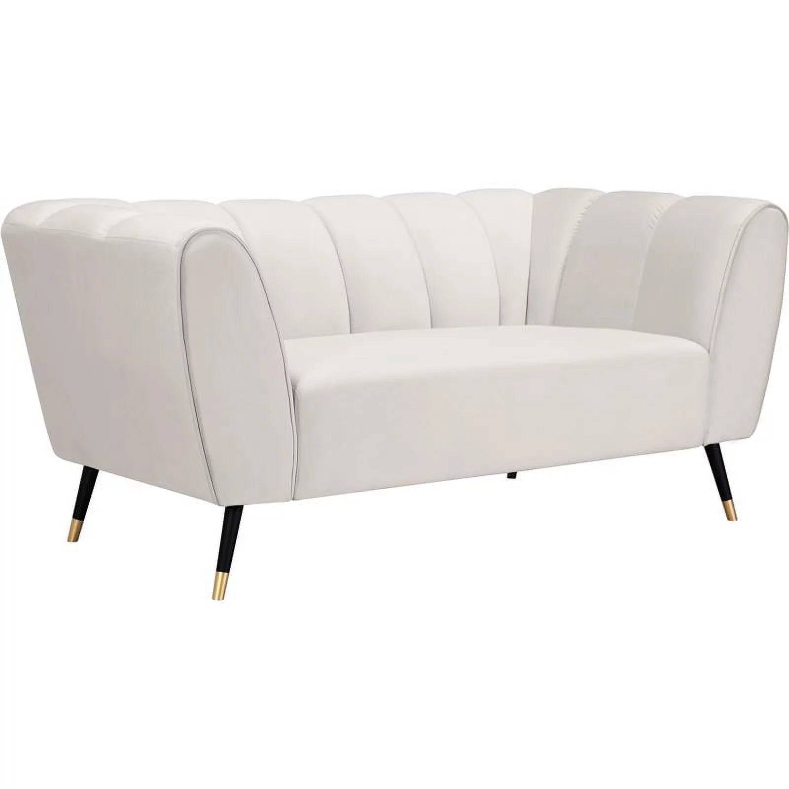 Cream Velvet Loveseat K11782