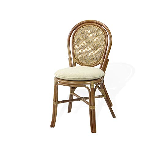 Set of 2 Natural Rattan Side Chair with Cream Cushion E858766