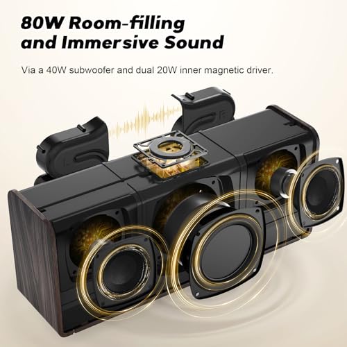 Gold Bluetooth Speaker with 80W Sound and 18H Playtime C684