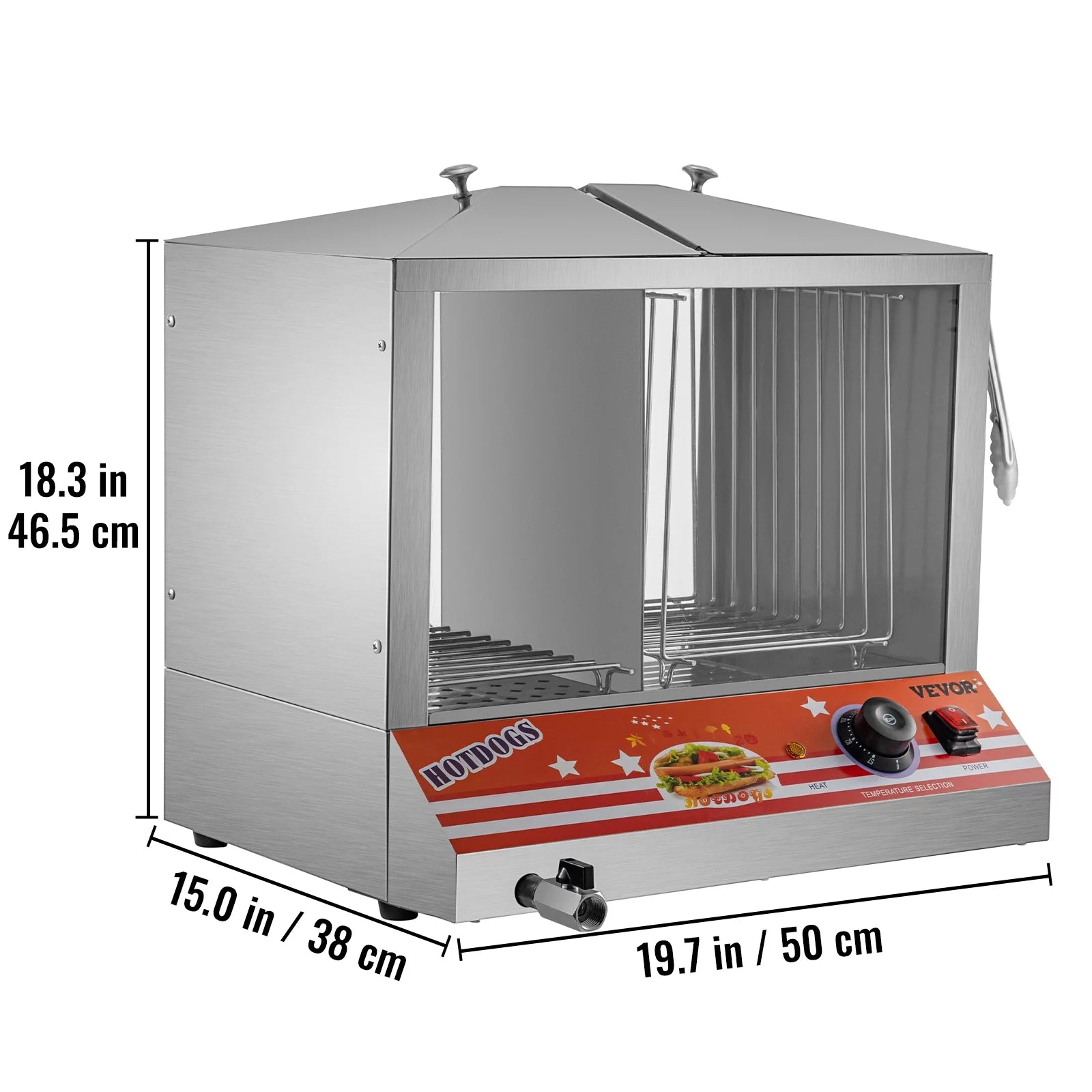 Stainless Steel Electric Hot Dog Warmer with Bun Warmer N2067