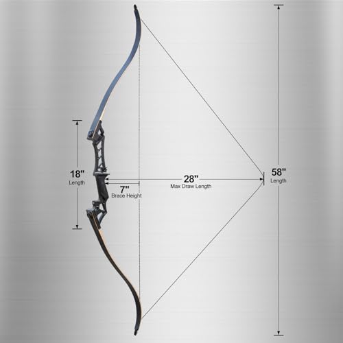 58'' Aluminum Alloy Takedown Recurve Bow and Arrow Set D65056