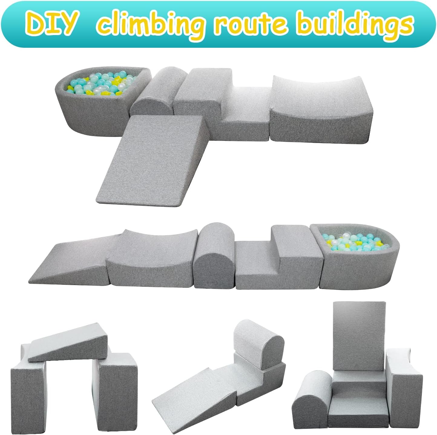 Soft Foam Climbing Blocks and Ball Pit K2123