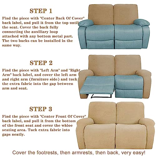 4 Seat 10-piece Velvet Recliner Couch Covers with Pocket X213