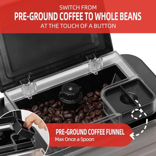 Fully Automatic Espresso Machine with Milk Frother and Built-in Grinder O17395
