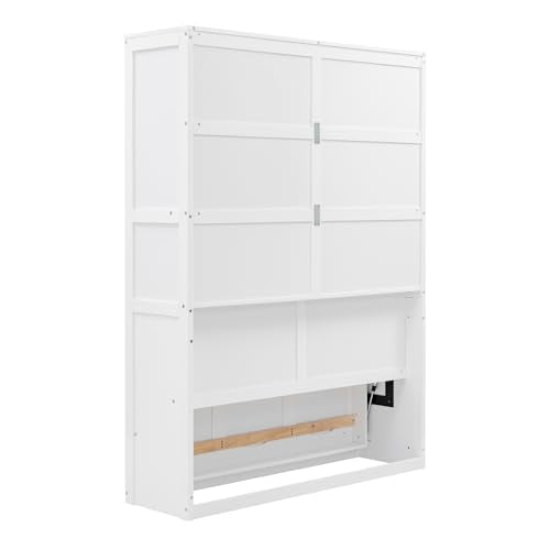 White Queen Murphy Wall Bed with Cushion C44850