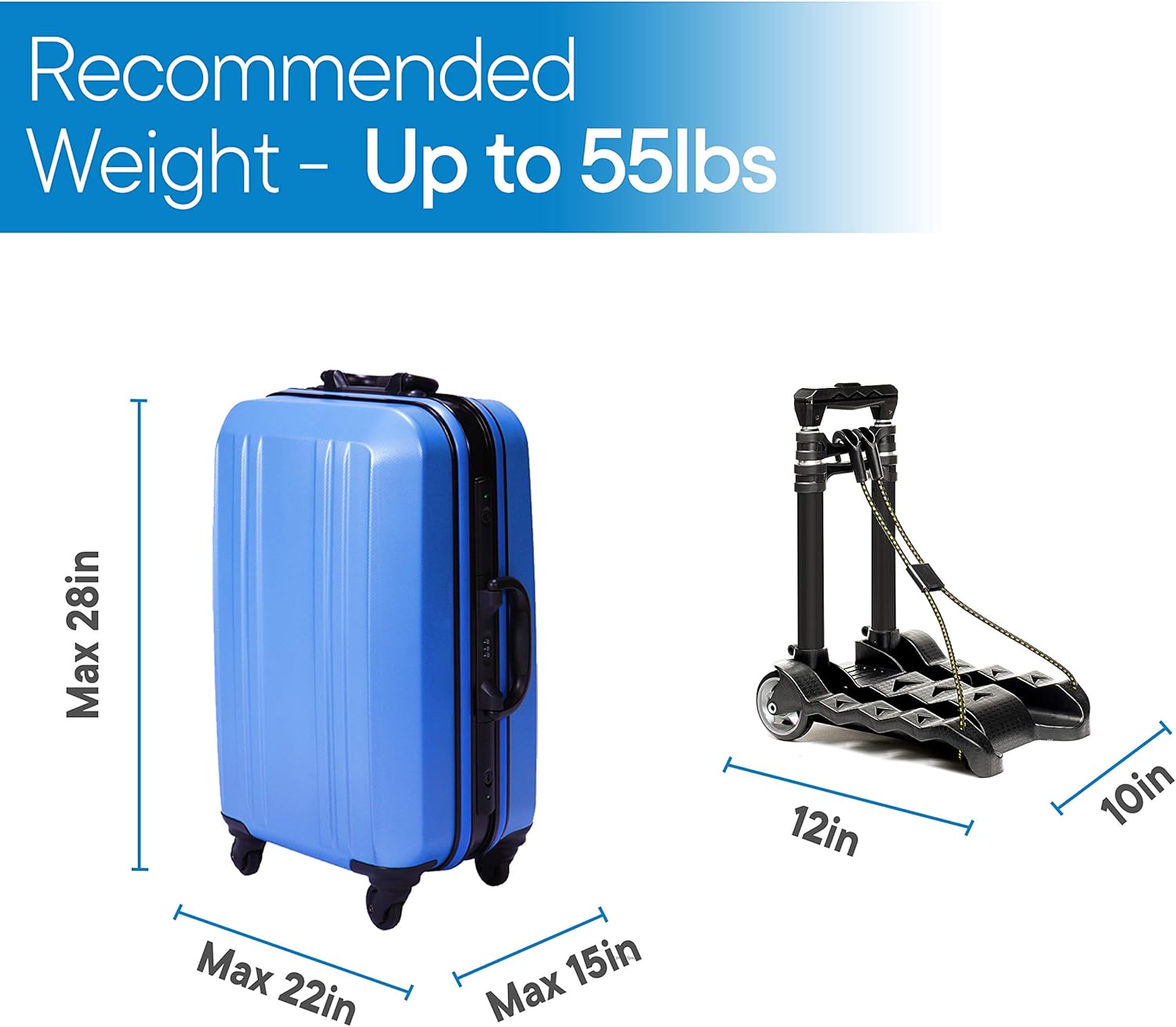 Black Aluminum Folding Luggage Cart N78662