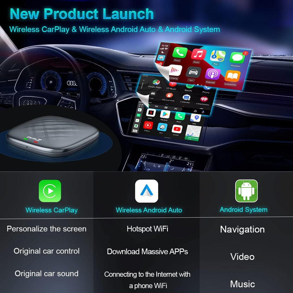 Wireless CarPlay & Wireless Android Auto Car Adapter S869