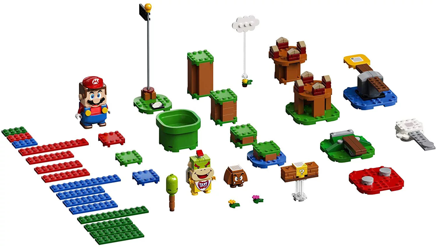 Super Mario Adventures with Mario Starter Course Building Kit, Interactive Set Featuring Mario, Bowser Jr. and Goomba Figures (231 Pieces) L934267