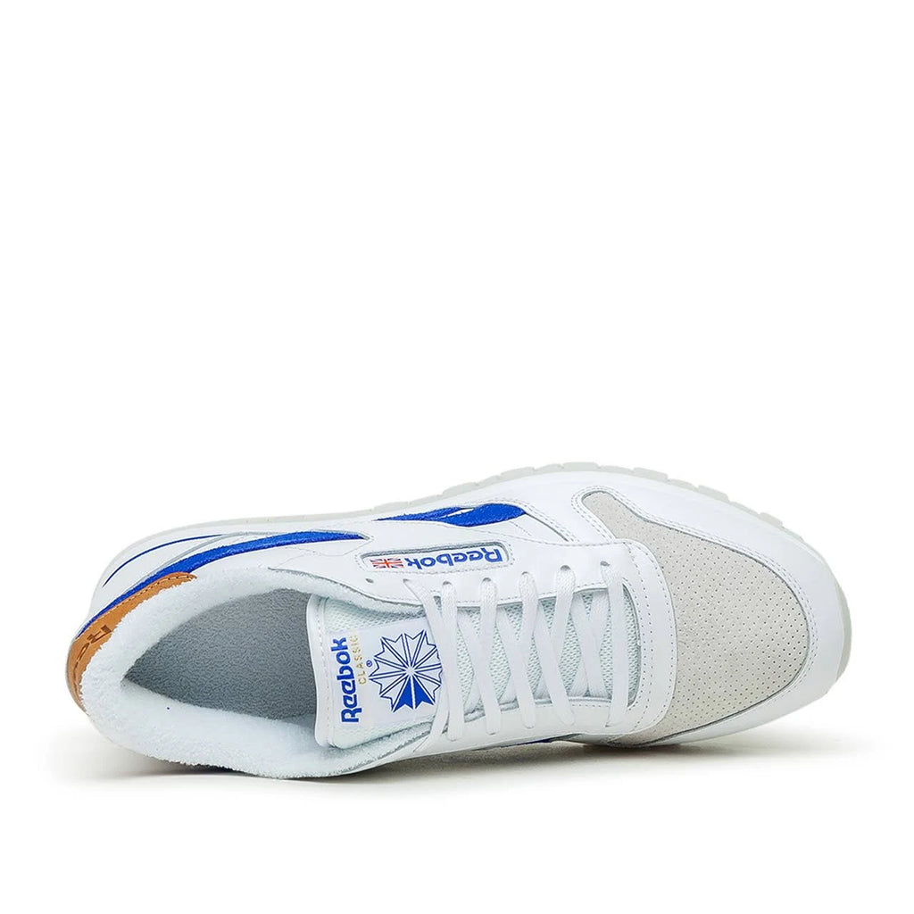 White Blue Leather Shoes P1022