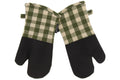 Olive and Ivory Plaid Oven Mitts 2 Pack E987