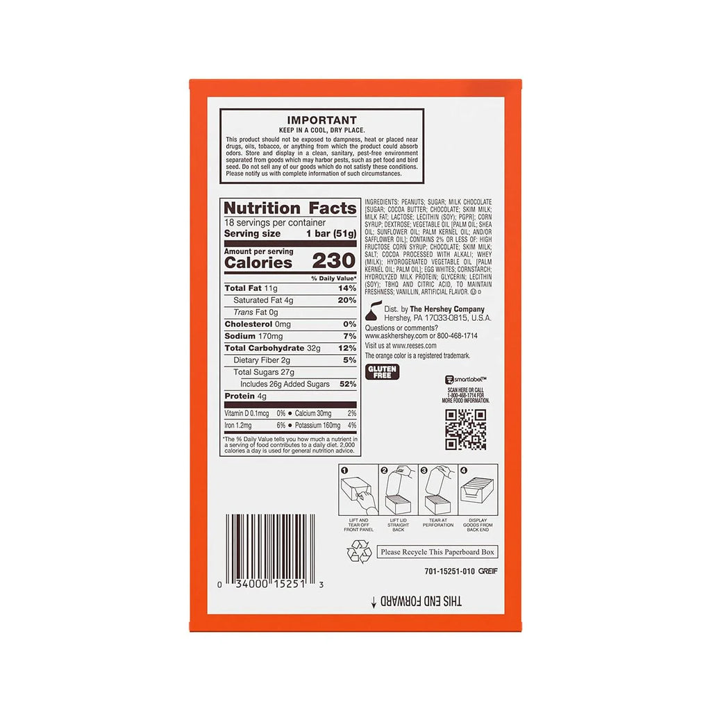 8 Pack 1.8 oz Peanut Butter Nougat Candy Bars T563305