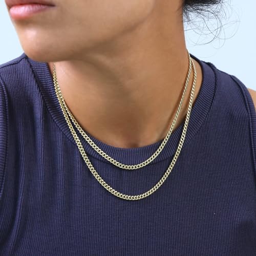 14k Yellow Gold Miami Cuban Link Chain Pendant Necklace L5544