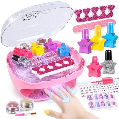 Nail Polish Kit with Pink Nail Dryer E69280